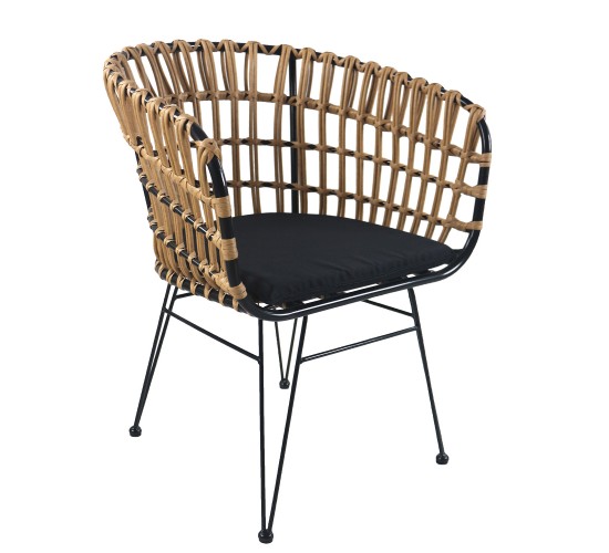 Καρέκλα Κήπου ArteLibre AULIUS Φυσικό/Μαύρο Μέταλλο/Rattan 57x60x78.5cm Καρέκλα Κήπου ArteLibre AULIUS Φυσικό/Μαύρο Μέταλλο/Rattan 57x60x78.5cm