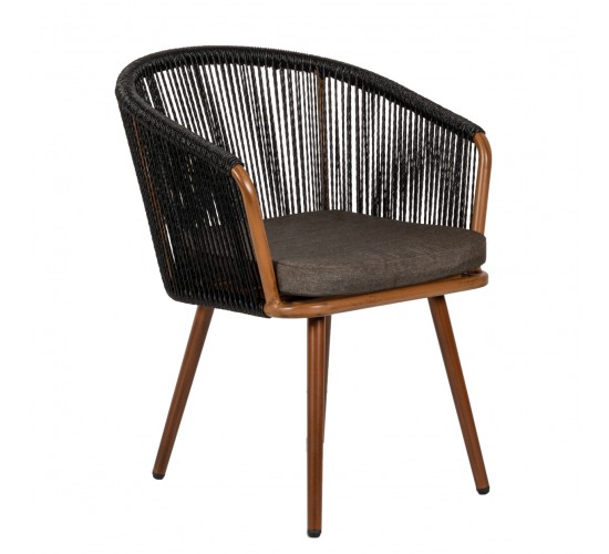 Πολυθρόνα Κήπου ArteLibre LOFOI Μαύρο/Καφέ Αλουμίνιο/Rattan 60x62x81cm Πολυθρόνα Κήπου ArteLibre LOFOI Μαύρο/Καφέ Αλουμίνιο/Rattan 60x62x81cm