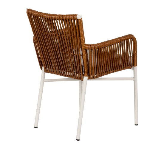 Πολυθρόνα Κήπου ArteLibre BLUENILE Λευκό/Καφέ Αλουμίνιο/Rattan 49x42x81cm