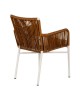 Πολυθρόνα Κήπου ArteLibre BLUENILE Λευκό/Καφέ Αλουμίνιο/Rattan 49x42x81cm