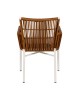 Πολυθρόνα Κήπου ArteLibre BLUENILE Λευκό/Καφέ Αλουμίνιο/Rattan 49x42x81cm