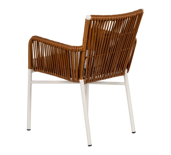 Πολυθρόνα Κήπου ArteLibre BLUENILE Λευκό/Καφέ Αλουμίνιο/Rattan 49x42x81cm