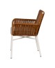 Πολυθρόνα Κήπου ArteLibre BLUENILE Λευκό/Καφέ Αλουμίνιο/Rattan 49x42x81cm
