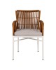 Πολυθρόνα Κήπου ArteLibre BLUENILE Λευκό/Καφέ Αλουμίνιο/Rattan 49x42x81cm