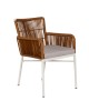 Πολυθρόνα Κήπου ArteLibre BLUENILE Λευκό/Καφέ Αλουμίνιο/Rattan 49x42x81cm