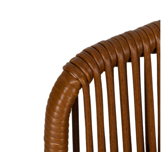 Πολυθρόνα Κήπου ArteLibre BLUENILE Λευκό/Καφέ Αλουμίνιο/Rattan 49x42x81cm