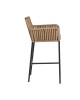 Σκαμπό ArteLibre KINTAMPO Μπεζ/Μαύρο Αλουμίνιο/Rattan 55x58x108cm
