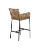 Σκαμπό ArteLibre KINTAMPO Μπεζ/Μαύρο Αλουμίνιο/Rattan 55x58x108cm