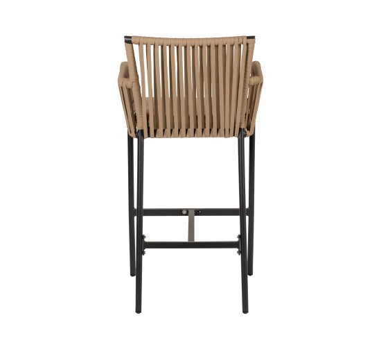 Σκαμπό ArteLibre KINTAMPO Μπεζ/Μαύρο Αλουμίνιο/Rattan 55x58x108cm