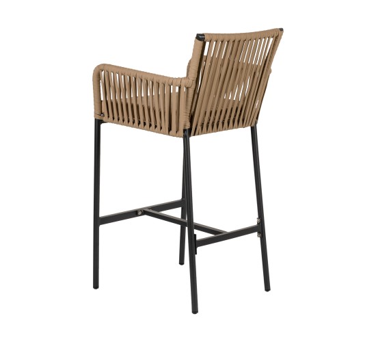 Σκαμπό ArteLibre KINTAMPO Μπεζ/Μαύρο Αλουμίνιο/Rattan 55x58x108cm