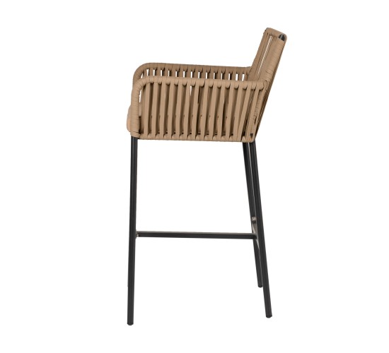Σκαμπό ArteLibre KINTAMPO Μπεζ/Μαύρο Αλουμίνιο/Rattan 55x58x108cm