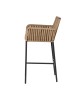 Σκαμπό ArteLibre KINTAMPO Μπεζ/Μαύρο Αλουμίνιο/Rattan 55x58x108cm
