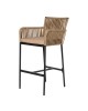Σκαμπό ArteLibre KINTAMPO Μπεζ/Μαύρο Αλουμίνιο/Rattan 55x58x108cm
