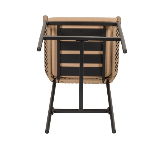 Σκαμπό ArteLibre KINTAMPO Μπεζ/Μαύρο Αλουμίνιο/Rattan 55x58x108cm