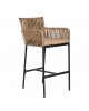 Σκαμπό ArteLibre KINTAMPO Μπεζ/Μαύρο Αλουμίνιο/Rattan 55x58x108cm