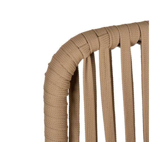 Σκαμπό ArteLibre KINTAMPO Μπεζ/Μαύρο Αλουμίνιο/Rattan 55x58x108cm