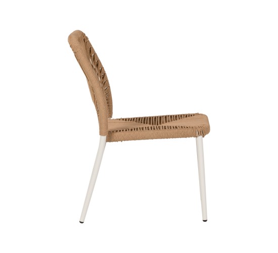 Καρέκλα Κήπου ArteLibre TINKISSO Λευκό/Φυσικό Αλουμίνιο/Rattan 45x63x82cm