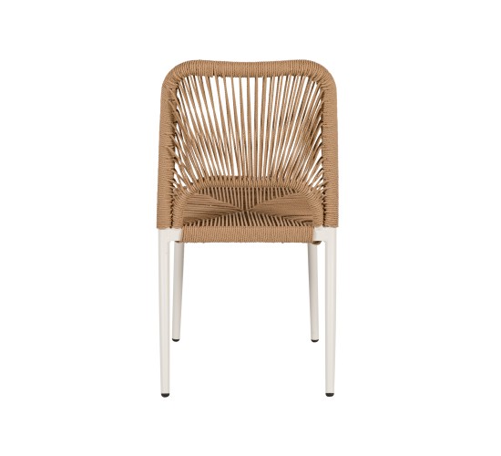 Καρέκλα Κήπου ArteLibre TINKISSO Λευκό/Φυσικό Αλουμίνιο/Rattan 45x63x82cm