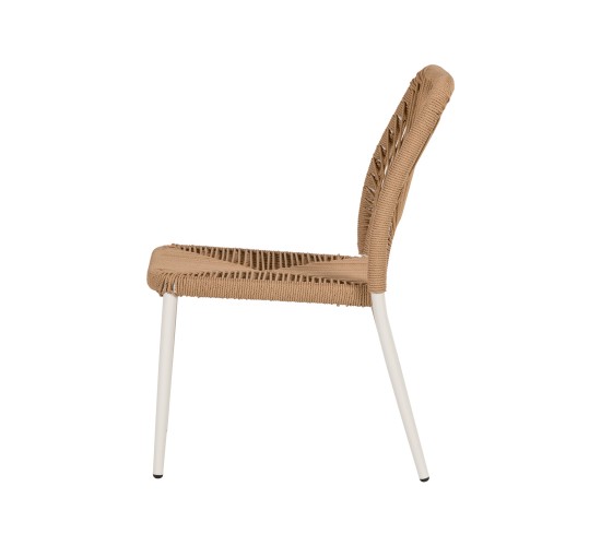 Καρέκλα Κήπου ArteLibre TINKISSO Λευκό/Φυσικό Αλουμίνιο/Rattan 45x63x82cm