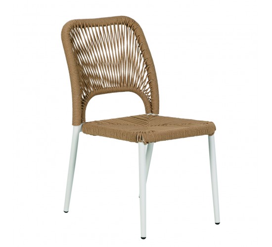 Καρέκλα Κήπου ArteLibre TINKISSO Λευκό/Φυσικό Αλουμίνιο/Rattan 45x63x82cm