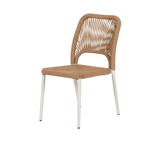 Καρέκλα Κήπου ArteLibre TINKISSO Λευκό/Φυσικό Αλουμίνιο/Rattan 45x63x82cm