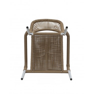 Πολυθρόνα Κήπου ArteLibre TINKISSO Λευκό/Φυσικό Αλουμίνιο/Rattan 57x63x82cm