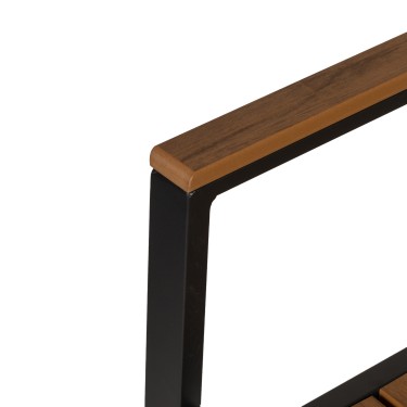 Πολυθρόνα Κήπου ArteLibre OUZOUD Γκρι/Καρυδί Αλουμίνιο/Ξύλο 57x57x84cm