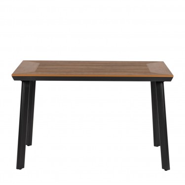 Τραπέζι Κήπου ArteLibre EPUPA Μαύρο/Καρυδί Αλουμίνιο/Ξύλο 120x80x73cm