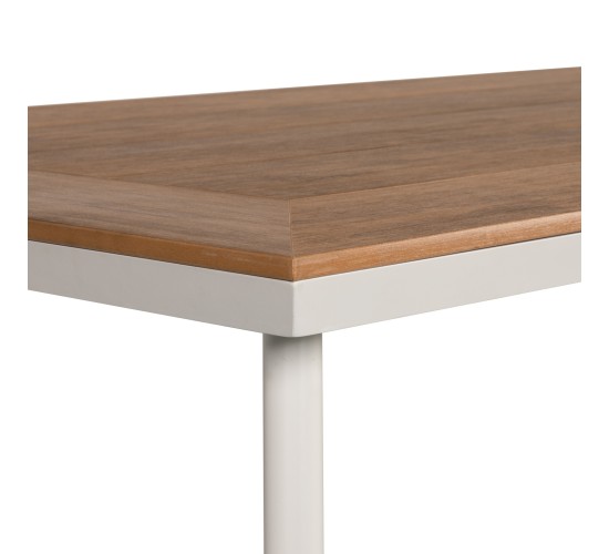 Τραπέζι Κήπου ArteLibre EPUPA Λευκό/Καρυδί Αλουμίνιο/Ξύλο 160x90x73cm