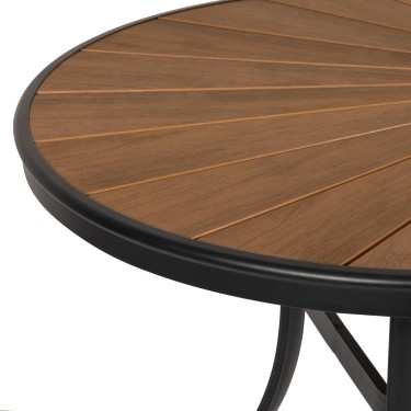 Τραπέζι Κήπου ArteLibre RUSUMO Μαύρο/Καρυδί Αλουμίνιο/Ξύλο 150x90x73cm