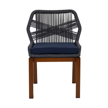 Καρέκλα Κήπου ArteLibre LISBON Μπλε/Μπαμπού Αλουμίνιο/Ύφασμα 50x58x77cm