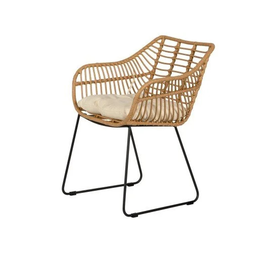 Πολυθρόνα Κήπου KALAMBO Φυσικό/Μαύρο Αλουμίνιο/Rattan 56x57x81cm Πολυθρόνα Κήπου KALAMBO Φυσικό/Μαύρο Αλουμίνιο/Rattan 56x57x81cm