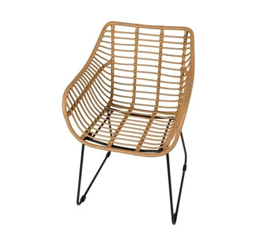 Πολυθρόνα Κήπου KALAMBO Φυσικό/Μαύρο Αλουμίνιο/Rattan 56x57x81cm Πολυθρόνα Κήπου KALAMBO Φυσικό/Μαύρο Αλουμίνιο/Rattan 56x57x81cm
