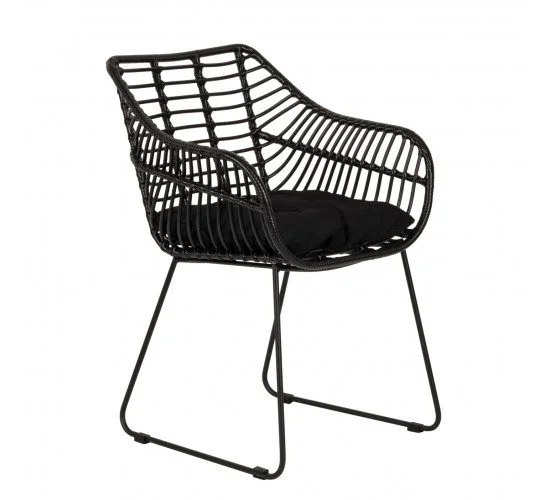 Πολυθρόνα Κήπου KALAMBO Μαύρο Αλουμίνιο/Rattan 56x57x81cm Πολυθρόνα Κήπου KALAMBO Μαύρο Αλουμίνιο/Rattan 56x57x81cm