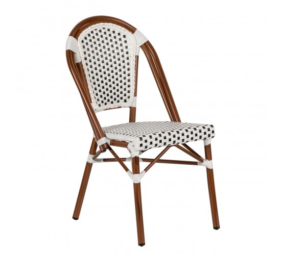 Καρέκλα Κήπου ArteLibre MUTARAZI Λευκό/Μαύρο Αλουμίνιο/Rattan 50x57x85cm Καρέκλα Κήπου ArteLibre MUTARAZI Λευκό/Μαύρο Αλουμίνιο/Rattan 50x57x85cm