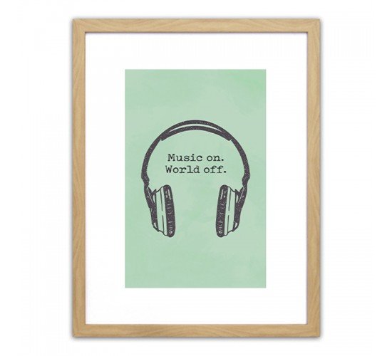 Πίνακας Σε Κορνίζα Πλαστικό -Music On. World Off.- 35x45x1.8cm Πίνακας Σε Κορνίζα Πλαστικό -Music On. World Off.- 35x45x1.8cm