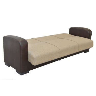 Καναπές Κρεβάτι Τριθέσιος ArteLibre MARTINI Καφέ PU 215x84x84cm