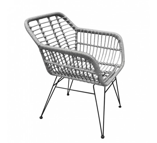 Καρέκλα Κήπου ArteLibre TERESINA Γκρι/Μαύρο Μέταλλο/Rattan 58x59x81cm Καρέκλα Κήπου ArteLibre TERESINA Γκρι/Μαύρο Μέταλλο/Rattan 58x59x81cm