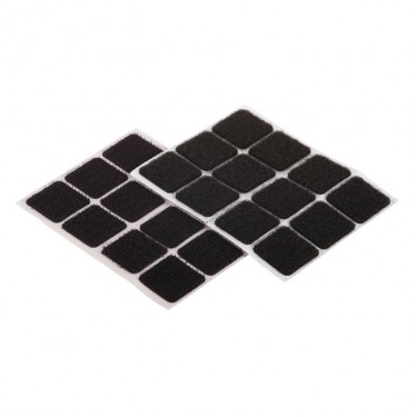 Επιφάνειες Hook Loop Αυτοκόλλητο Μαύρο 25x25mm 12Σετ
