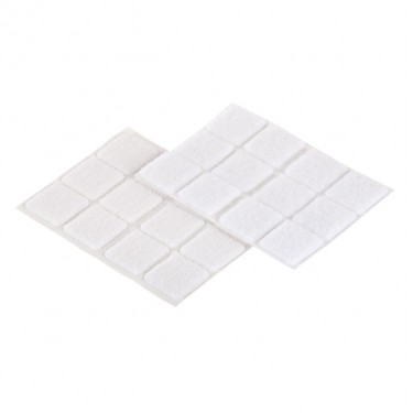 Επιφάνειες Hook Loop Αυτοκόλλητο Λευκό 25x25mm 12Σετ