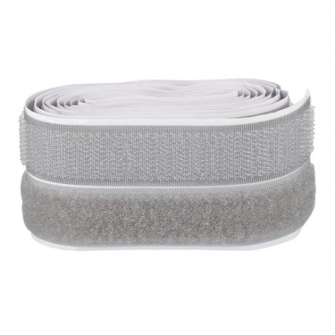 Ταινία Hook Loop Αυτοκόλλητο Ανοιχτό Γκρι 150cmx20mm