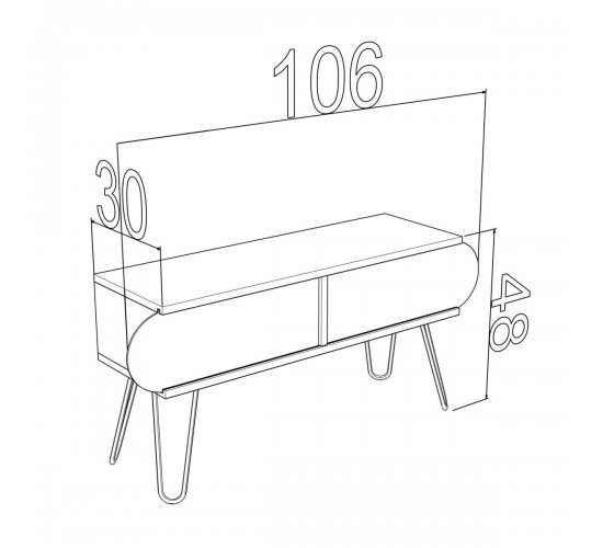 Έπιπλο Τηλεόρασης ILLIA No 3 Δρυς/Λευκό 106x30x48cm Έπιπλο Τηλεόρασης ILLIA No 3 Δρυς/Λευκό 106x30x48cm