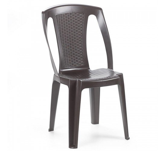 Καρέκλα Procida από πολυπροπυλένιο σε χρώμα καφέ 46x53x86εκ.
