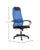 Καρέκλα γραφείου Prince Megapap με ύφασμα Mesh χρώμα μπλε - μαύρο 66,5x70x123/133εκ.