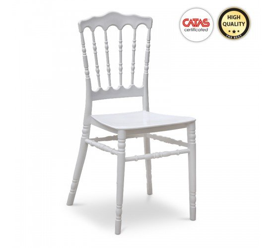 Καρέκλα Napoleon Megapap από πολυπροπυλένιο χρώμα λευκό 40x40,5x89εκ.