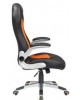 Velco Pro Systems ΚΑΡΕΚΛΑ ΓΡΑΦΕΙΟΥ GAMING ΜΑΥΡΗ-ΠΟΡΤΟΚΑΛΙ- ΔΙΑΣΤΑΣΕΙΣ: 67x68x110/118cm- ΕΠΙΦΑΝΕΙΑ PU PVC