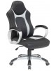 Velco Pro Systems ΚΑΡΕΚΛΑ ΓΡΑΦΕΙΟΥ  GAMING ΜΑΥΡΗ-ΓΚΡΙ- ΔΙΑΣΤΑΣΕΙΣ: 64x62x110/118cm -ΕΠΙΦΑΝΕΙΑ PU PVC