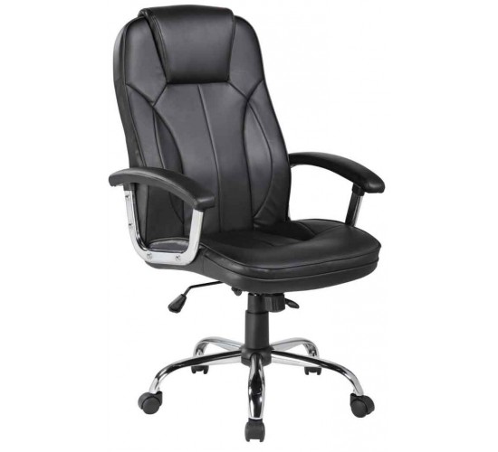 Velco Pro Systems ΚΑΡΕΚΛΑ ΓΡΑΦΕΙΟΥ ΜΑΥΡΗ -ΔΙΑΣΤΑΣΕΙΣ: 63x69x110/118cm- ΕΠΙΦΑΝΕΙΑ PU & PVC