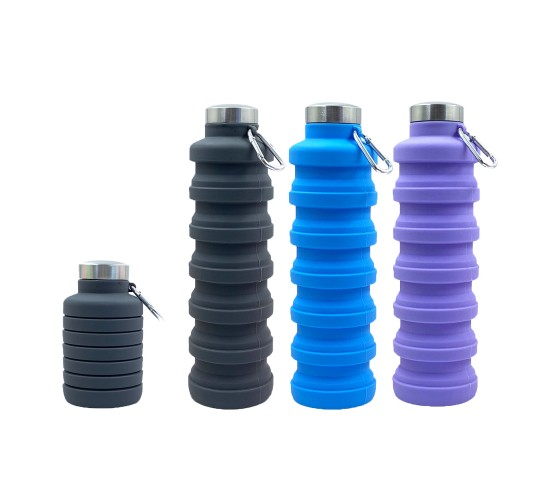 CAMPCOOL ΜΠΟΥΚΑΛΙ ΣΙΛΙΚΟΝΗΣ 700ml  ΠΤΥΣΣΟΜΕΝΟ ΜΕ ΚΛΕΙΣΤΡΟ-ΔΙΑΦΟΡΑ ΧΡΩΜΑΤΑ