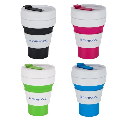CAMPCOOL ΚΟΥΠΑ ΣΙΛΙΚΟΝΗΣ 475ml ΜΕ ΚΑΛΑΜΑΚΙ ΣΙΛΙΚΟΝΗΣ ΠΤΥΣΣΟΜΕΝΗ - ΔΙΑΦΟΡΑ ΧΡΩΜΑΤΑ